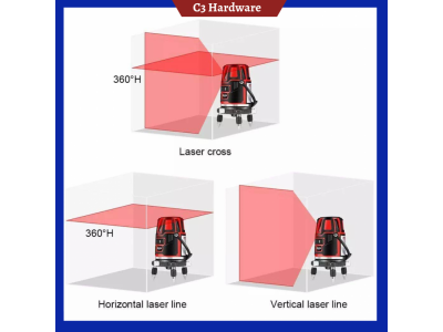 Laser Level, 5 Lines Strong Red Light Laser Level Self-Leveling Level with TripodImage2