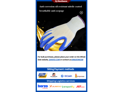 Nylon Gloves set Wear-resistant Construction Site Work Gloves Semi-rubber Safety GlovesImage3