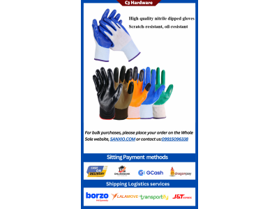 Nylon Gloves set Wear-resistant Construction Site Work Gloves Semi-rubber Safety GlovesImage4