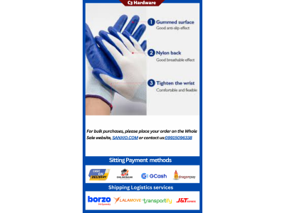 Nylon Gloves set Wear-resistant Construction Site Work Gloves Semi-rubber Safety GlovesImage5